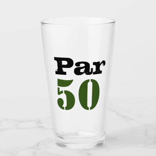 Golf 50th Birthday with number par fifty Glass
