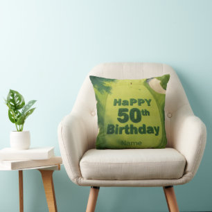 Golf 50th Golf birthday o putting green for golfer Throw Pillow