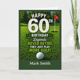 Golf 60th Birthday Card for Golfer on the Green