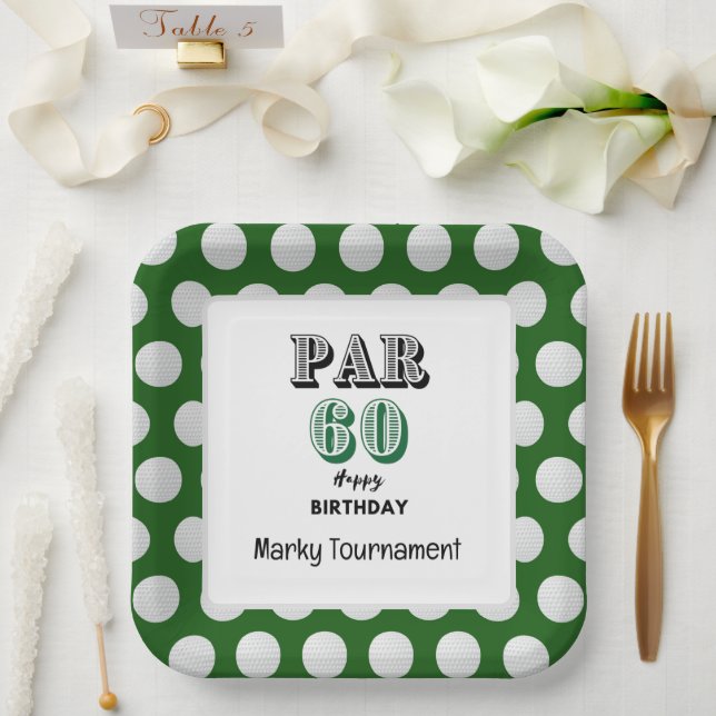 Golf  60th Birthday for Golfer Paper Plates (Wedding)