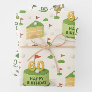 Golf 60th Birthday for Golfer Wrapping Paper Sheets