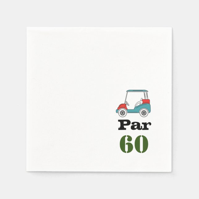 Golf 60th Birthday Par tee sixty Napkins (Front)