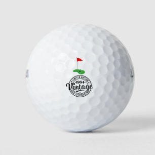 Golf 60th Birthday to You with Golf Flag 1964 Golf Balls