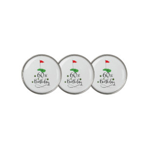 Golf 60th Birthday to You with Golf Flag Golf Ball Marker