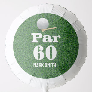 Golf 60th Birthday with Ball on Green for golfer Balloon