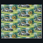 Golf 60th Birthday with Golf Cart on putting Green Wrapping Paper<br><div class="desc">Golf 60th Birthday with Golf Cart on putting Green Wrapping Paper</div>