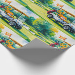 Golf 60th Birthday with Golf Cart on putting Green Wrapping Paper<br><div class="desc">Golf 60th Birthday with Golf Cart on putting Green Wrapping Paper</div>