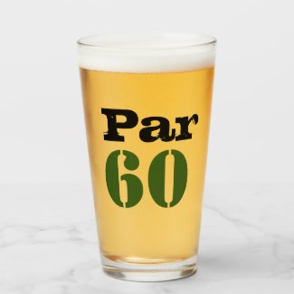 Golf 60th Birthday with number par sixty Glass