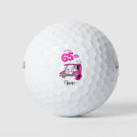 Golf 65th Birthday Woman Golfer Pink Theme Party  Golf Balls at Zazzle