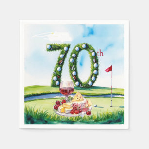 Golf 70th Birthday for golfer Napkins