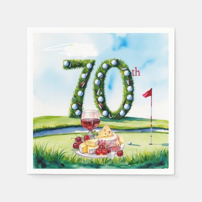 Golf 70th Birthday for golfer  Napkins (Front)