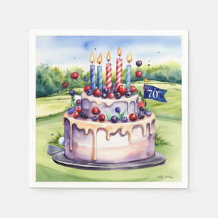 Golf 70th Birthday for golfer Napkins
