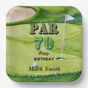 Golf 70th Birthday for golfer Paper Plates