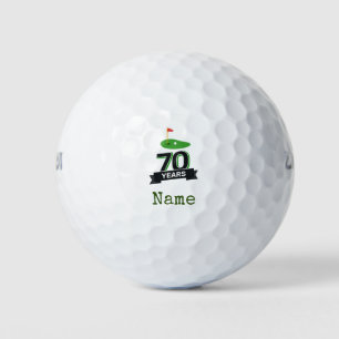 Golf 70th Birthday for golfer with golf flag Balls