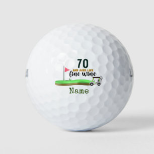 Golf 70th Birthday for golfer with golf flag Golf  Balls