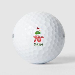 Golf 70th Birthday for golfer with golf flag Golf  Balls