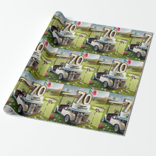 Golf 70th Birthday for Golfer Wrapping Paper
