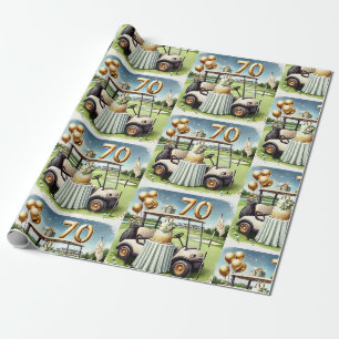 Golf 70th Birthday for Golfer Wrapping Paper