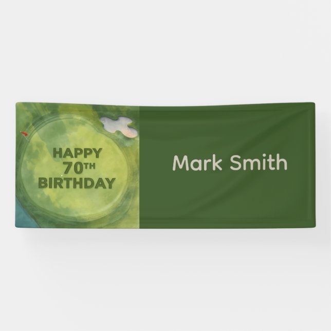 Golf  70th birthday on golf course  banner (Horizontal)