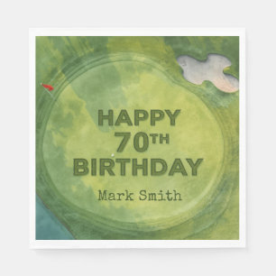 Golf 70th Birthday on Putting green for golfer  Napkins