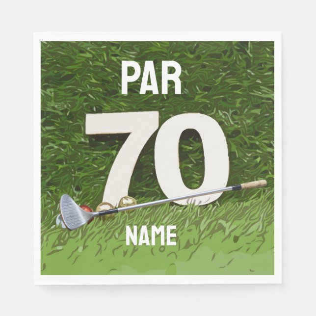 Golf 70th Birthday Par seventy  for golfer Napkins (Front)