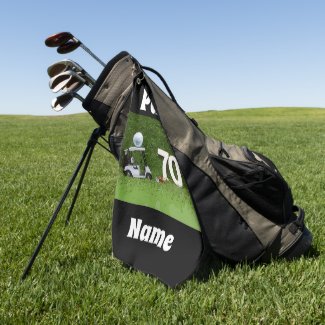 Golf 70th Birthday Par seventy Golf cart and ball Golf Towel