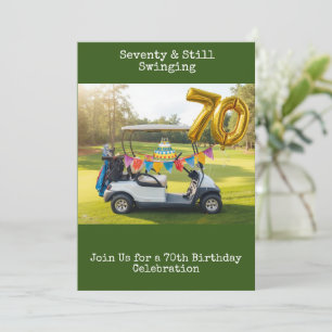 Golf 70th birthday Par Tee Golfer party Invitation