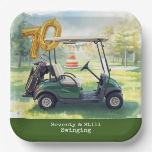Golf 70th birthday Par Tee Golfer party Paper Plates