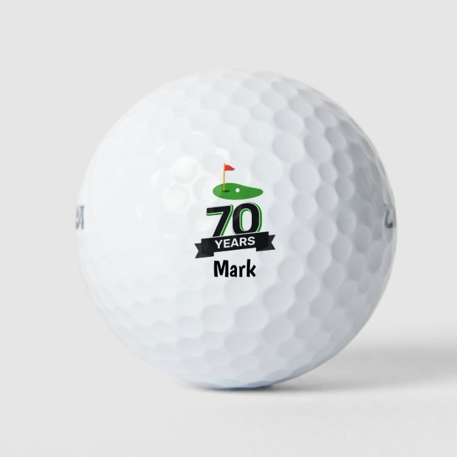 Golf 70th Birthday to You with Golf Flag  Balls (Front)