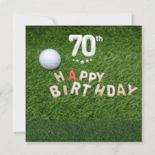 Golf 70th Birthday with golf ball for golfer Card