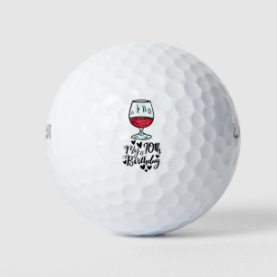 Golf 70th Birthday with wine for golfer Golf Balls