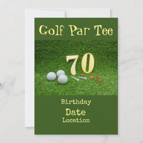 Golf 70th Golf birthday Par Tee party Invitation