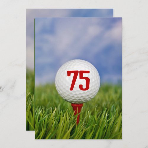Golf 75th Birthday Party  Invitation