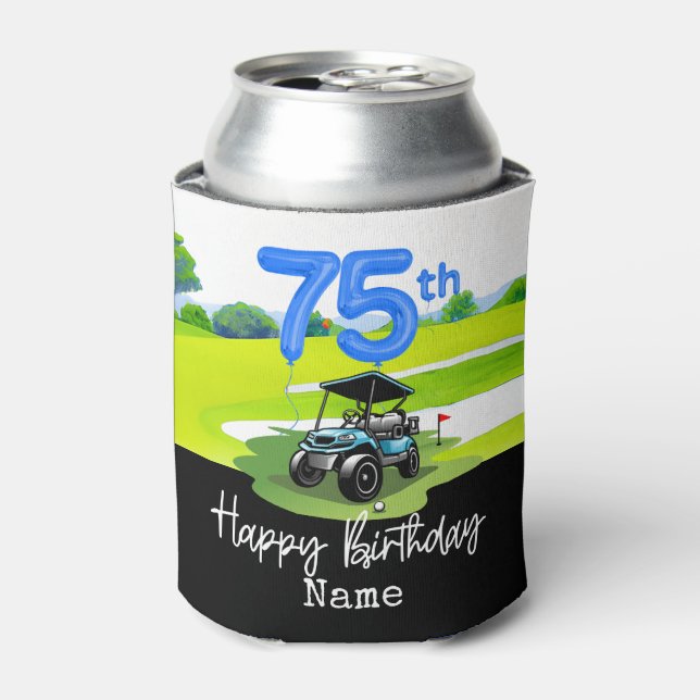 Golf 75th Birthday to Golfer  Can Cooler (Can Front)