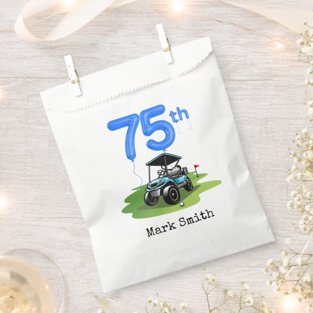 Golf 75th Birthday to Golfer  Favor Bag (Clipped)