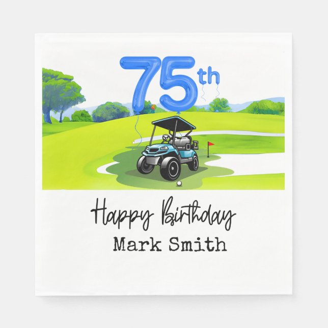 Golf 75th Birthday to Golfer  Napkins (Front)
