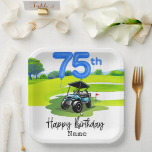 Golf 75th Birthday to Golfer Paper Plates