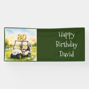 Golf 80th Birthday Anniversary to golfer Banner