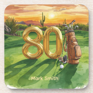 Golf 80th Birthday at Arizona Beverage Coaster