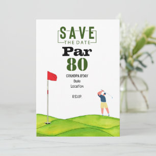 Golf 80th Birthday eat sleep golf repeat  Invitation