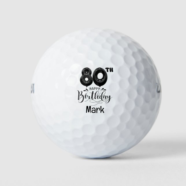 Golf 80th Birthday for Golfer  Golf Balls (Front)