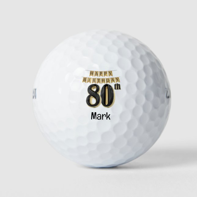 Golf 80th Birthday for Golfer  Golf Balls (Front)