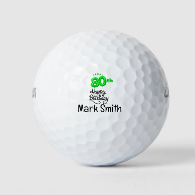 Golf 80th Birthday for golfer Golf Balls (Front)