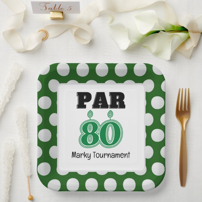 Golf  80th Birthday for Golfer Paper Plates (Wedding)