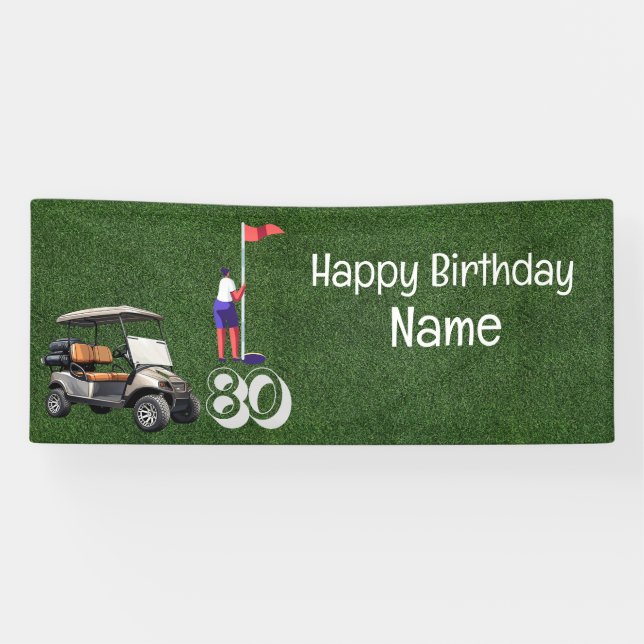 Golf 80th Birthday gifts for golfer    Banner (Horizontal)