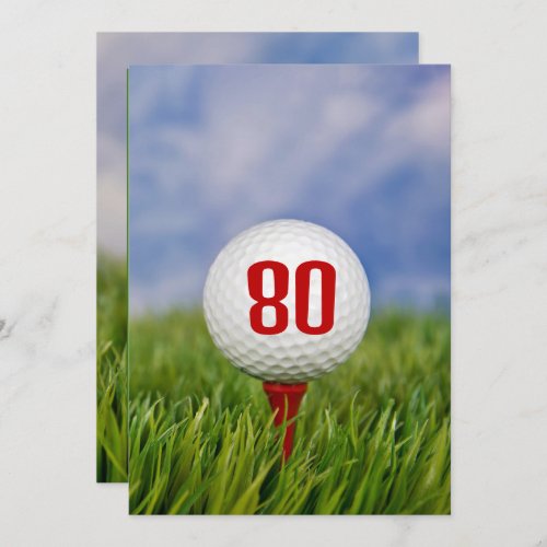 Golf 80th Birthday Party   Invitation