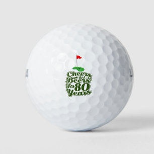 Golf 80th Birthday to You with Golf Flag Golf Balls