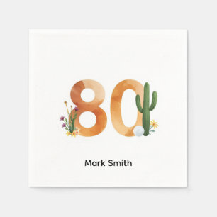 Golf 80th Birthday with golf ball Arizona golfer Napkins