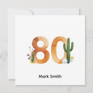 Golf 80th Birthday with golf ball for golfer Card