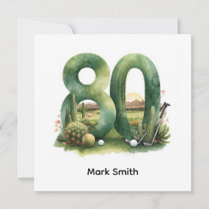 Golf 80th Birthday with golf ball for golfer Card